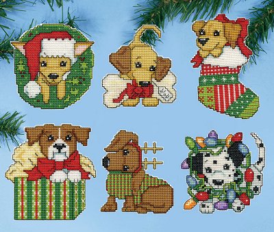 Design Works Kit - Christmas Puppies MAIN