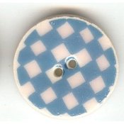 Mill Hill Button - 63016 Blue Checker THUMBNAIL