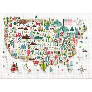 Dimensions Cross Stitch Dimensions Illustrated Usa Cross Stitch Kit United States Cross Stitch