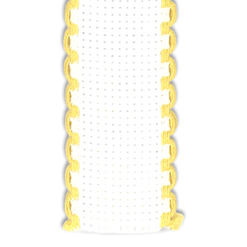 Stitch Band 16ct Aida White w/ Yellow Edge 3/4" width MAIN