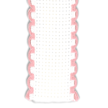 Stitch Band 16ct Aida White w/ Pink Edge 3/4" width MAIN