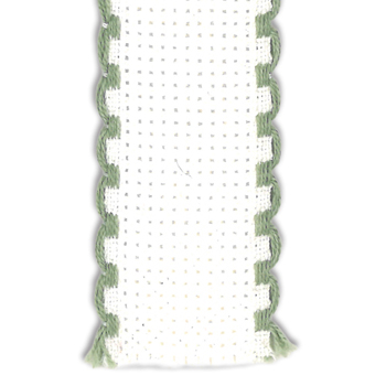 Stitch Band 16ct Aida White w/ Celadon Edge 3/4" width MAIN