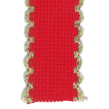 Stitch Band 16ct Christmas Red w/ Gold Edge 3/4" width MAIN