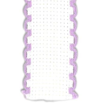 Stitch Band 16ct White w/ Lavender Edge 3/4" width MAIN