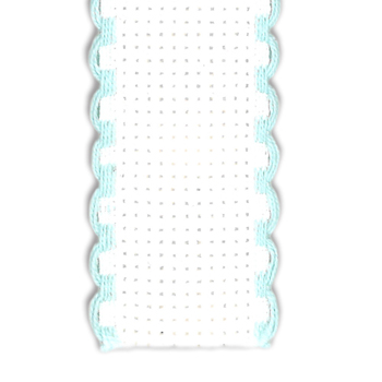 Stitch Band 16ct White w/ Aqua Edge 3/4" width MAIN