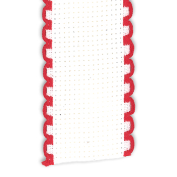 Stitch Band 16ct Aida White w/ Red Edge 1-1/4" width MAIN