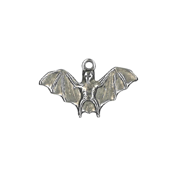 Charm - Antique Silver Flying Bat MAIN