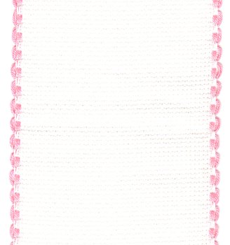 Stitch Band 16ct Aida White w/ Pink Edge 3-1/8" width MAIN