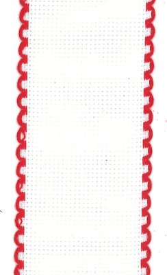 Stitch Band 16ct White w/ Red Edge 2" Width MAIN