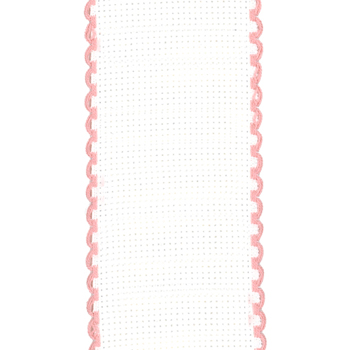 Stitch Band 16ct White w/ Pink Edge 2" Width MAIN