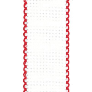 Stitch Band 16ct White w/ Red Edge 2" Width MAIN