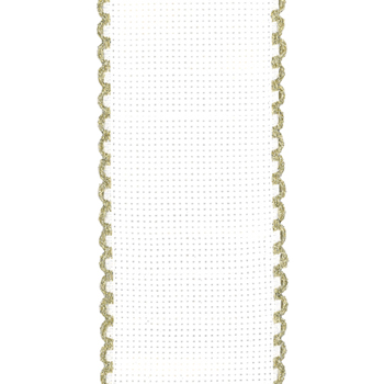 Stitch Band 16ct White w/ Gold Edge 2" Width MAIN