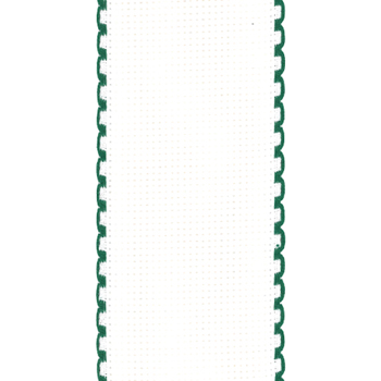 Stitch Band 16ct White w/ Christmas Green Edge 2" Width MAIN