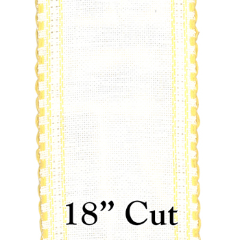 Stitch Band - 24ct Yellow/White Linen 3 1/4" Wide (18" Cut) MAIN