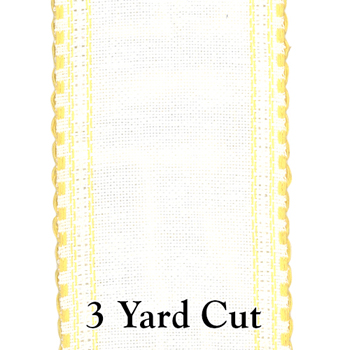 Stitch Band - 24ct Yellow/White Linen 3 1/4" Wide (3yd Cut) MAIN