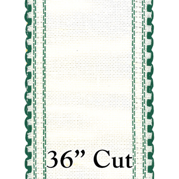 Stitch Band - 24ct Green/White Linen 3 1/4" Wide (36" Cut) MAIN