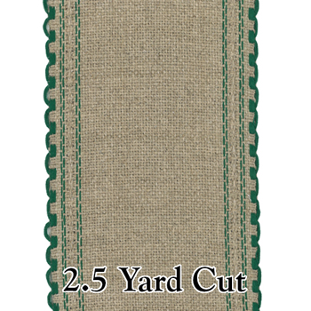 Stitch Band - 24ct Green/Raw Linen 3 1/4" Wide (2.5 yd Cut) MAIN