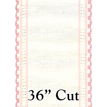 Stitch Band - 24ct Baby Pink/White Linen 3 1/4" Wide (36" Cut) MAIN