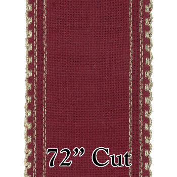 Stitch Band - 24ct Gold/Maroon Linen 3 1/4" Wide (2yd Cut) MAIN
