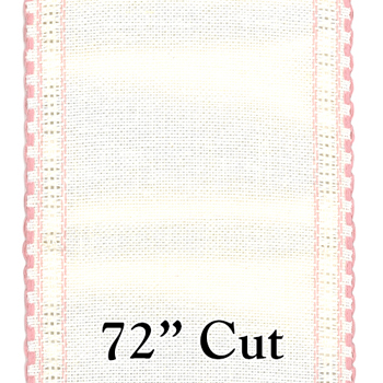 Stitch Band -  24ct Baby Pink/White Linen 4.75" Wide (2yd Cut) MAIN