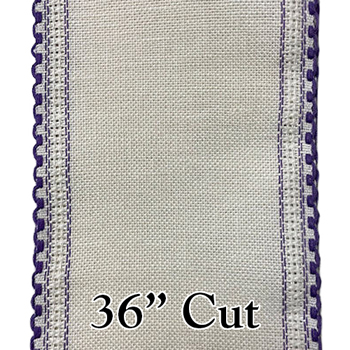 Stitch Band - 24ct Purple/White Linen 4.75" Wide (36" Cut) MAIN