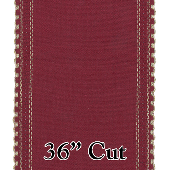Stitch Band -  24ct Gold/Maroon Linen 4.75" Wide (36" Cut) MAIN