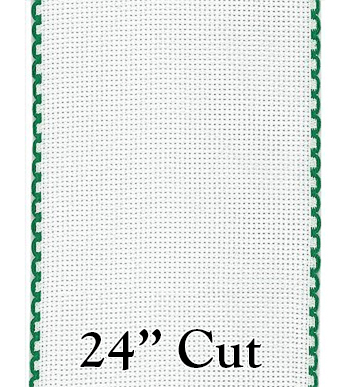 Stitch Band 16ct White w/ Green Edge 4.5" Width - 24" Cut MAIN