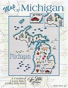 Sue Hillis Designs - Map of Michigan THUMBNAIL