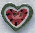 Mill Hill Button - 86078 Watermelon Heart THUMBNAIL