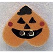 Mill Hill Button - 86083 Pumpkin Upside Down Heart THUMBNAIL