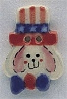 Mill Hill Button - 86127 Uncle Sam Bunny THUMBNAIL
