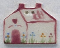 Mill Hill Button - 86134 Pink Heart House THUMBNAIL