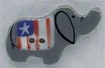 Mill Hill Button - 86185 GOP Elephant THUMBNAIL