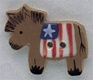 Mill Hill Button - 86186 Democratic Donkey THUMBNAIL
