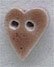 Mill Hill Button - 86253 Small Speckled Brown Folk Heart MAIN