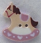 Mill Hill Button - 86293 Small Pink Rocking Horse THUMBNAIL