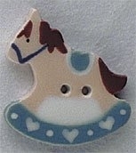 Mill Hill Button - 86294 Small Blue Rocking Horse THUMBNAIL
