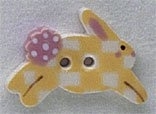 Mill Hill Button - 86299 Yellow Checkerboard Bunny THUMBNAIL