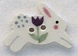 Mill Hill Button - 86319 White Leaping Bunny THUMBNAIL