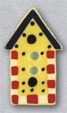 Mill Hill Button - 86323 Primary Checkerboard Birdhouse THUMBNAIL