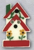 Mill Hill Button - 86325 2-Story Birdhouse With Sunflowers THUMBNAIL