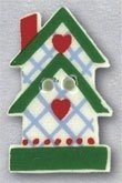 Mill Hill Button - 86326 2-Story Birdhouse with Hearts THUMBNAIL