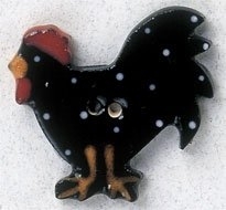 Mill Hill Button - 86339 Black Folk Rooster MAIN