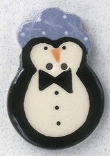 Mill Hill Button - 86354 Penguin with Blue Hat THUMBNAIL