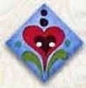 Mill Hill Button - 87011 Jim Shore - Red Heart On Blue THUMBNAIL