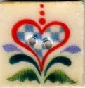 Mill Hill Button - 87017 Jim Shore - Checkered Aqua Heart THUMBNAIL