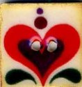 Mill Hill Button - 87018 Jim Shore - Red Heart on White THUMBNAIL