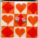 Mill Hill Button - 87027 Jim Shore - Orange Tic Tac Toe MAIN