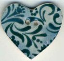 Mill Hill Button - 87033 Jim Shore - Teal Hearts Desire THUMBNAIL