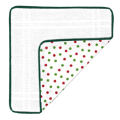 Prefinished Pillow Sham - 18ct Anne Cloth - Christmas w/Green Piping THUMBNAIL